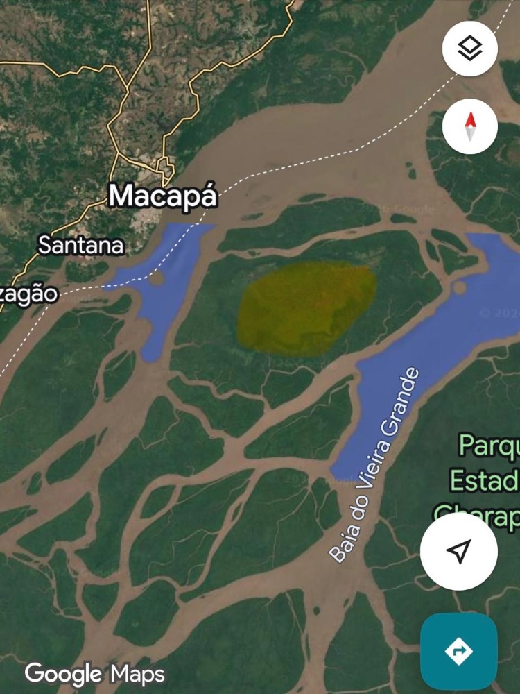 Mapa satélite da região Ilha Queimada